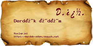 Derdák Ádám névjegykártya